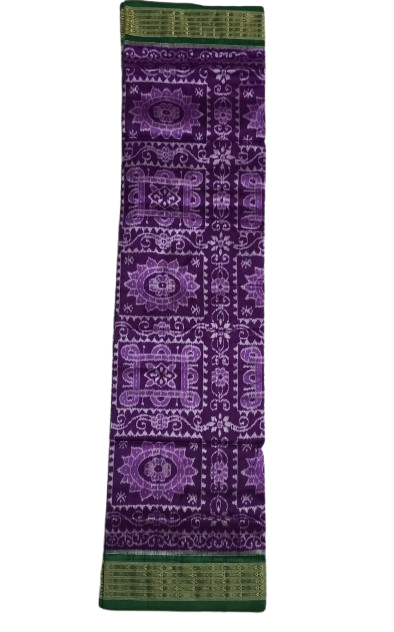 Sambalpuri Silk Saree - Purple & Green