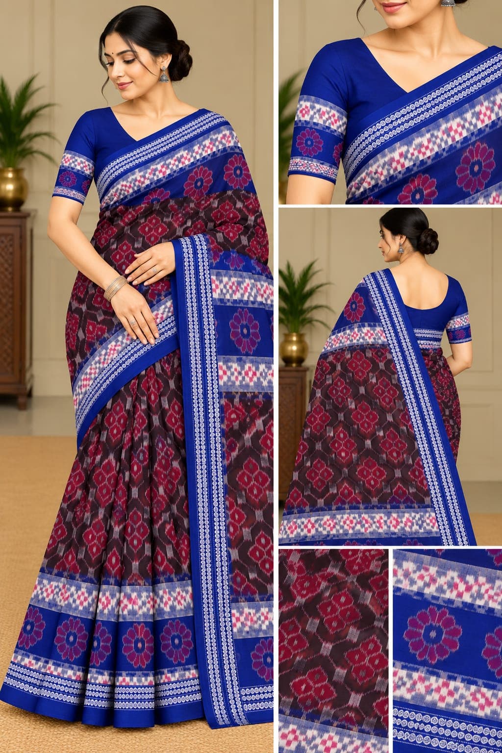 Computer Design( Coffee, Blue Colour Saree)
